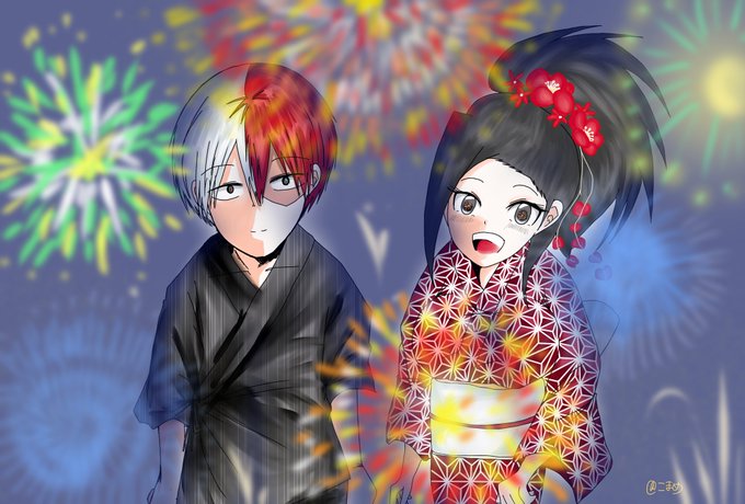 轟百 浴衣で花火
漫画めっちゃ雑ですみませ…? 