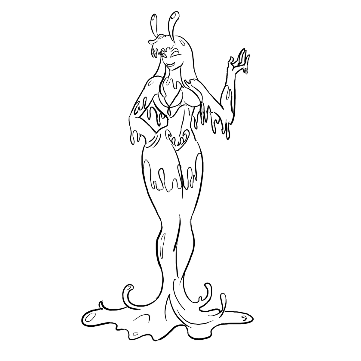 #dnd #ttrpg #podcast #AwAArt 
a slime I call syrup. character by <a href="/TooToasted/">Toast</a> 
art by me.