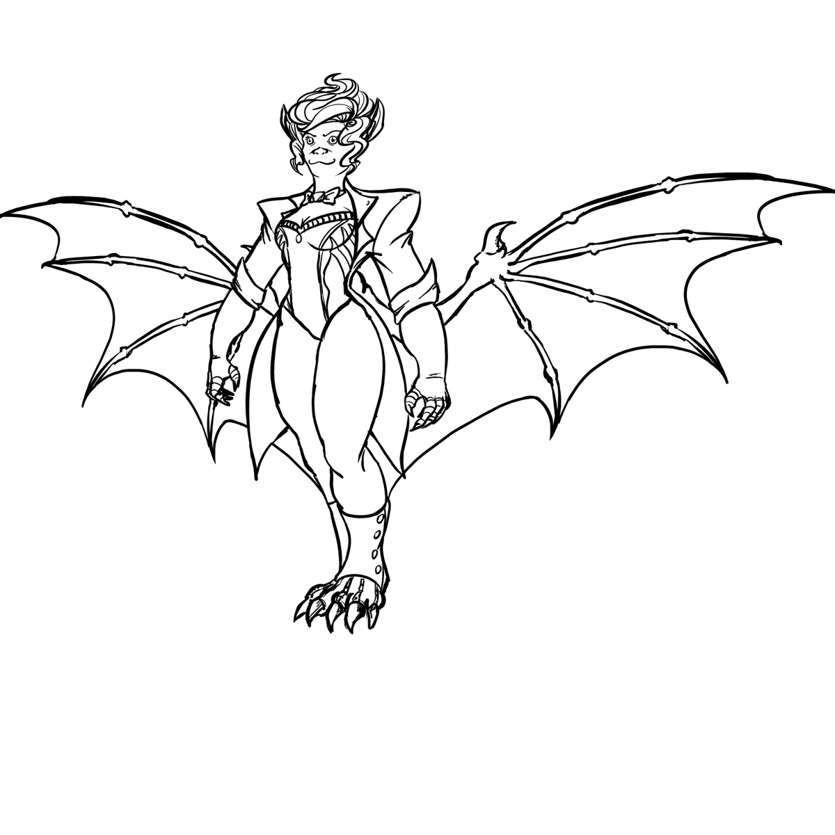 #dnd #ttrpg #podcast #AwAArt 
a gargoyle. character by <a href="/TooToasted/">Toast</a> 
art by me.