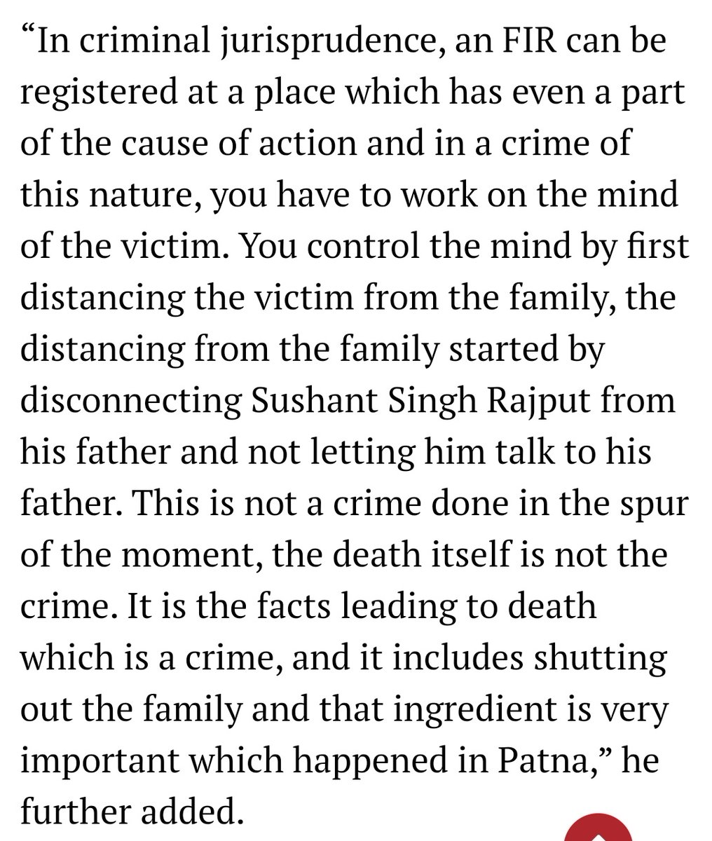 Amr1ta's tweet image. In the words of #VikasSingh, #SushantSinghRajput&apos;s father #KKSingh&apos;s lawyer...
(Via @htshowbiz)

#JusticeforSushant