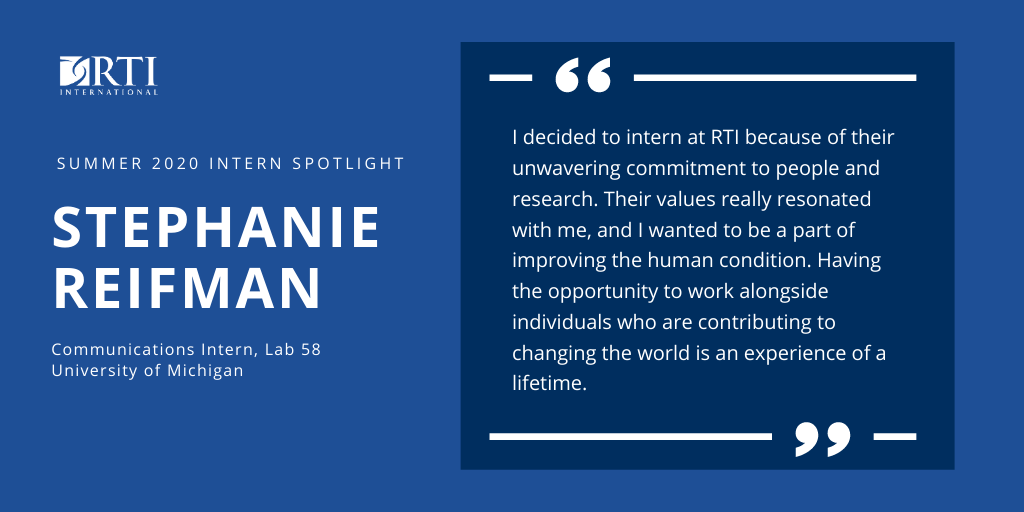 RTI_Intl's tweet photo. In honor of #NationalInternDay tomorrow we are spotlighting some of our #RTI_Interns
Be sure to join us on August 7th for our first virtual Internship Showcase! https://t.co/UQeE4tXPwP https://t.co/VSYdK4J7Tq