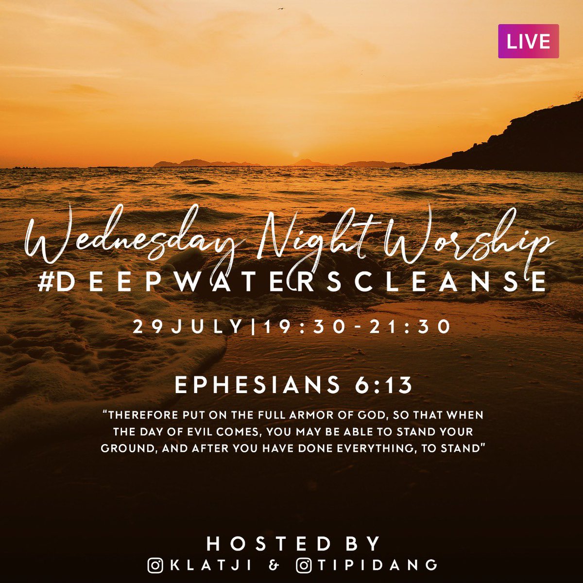 KMalatji's tweet photo. It’s another Worship Wednesday on Instagram Live at 19:30.
RejuveNation.
#DeepWatersCleanse https://t.co/DQAILZxYqO