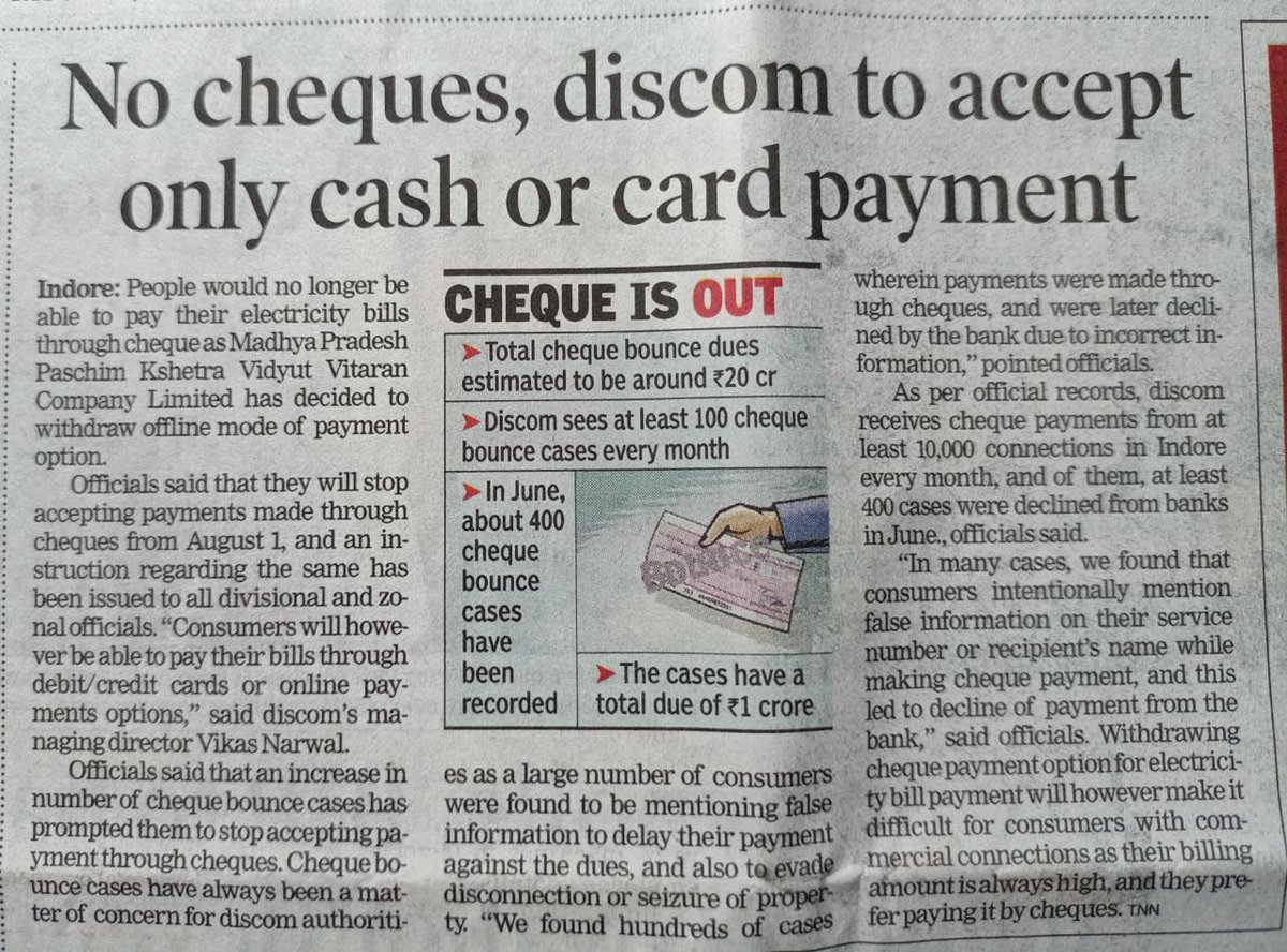 MPEBIndore's tweet photo. #NoCheque #PayOnline #PayByCard
#PayCash #Mppkvvclndore #Westdiscom https://t.co/RXFx9rXBgo