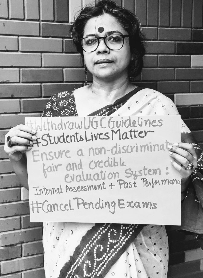 AbhaDevHabib's tweet photo. #CancelPendingExams
#WithdrawUGCGuidelines
#StudentsLivesMatter
#JFME
We want a fair, non-discriminatory and credible evaluation scheme for the terminal semester students. Use IA and past performances to assign grades.
#ScrapOBE https://t.co/aO0eOcaiEo