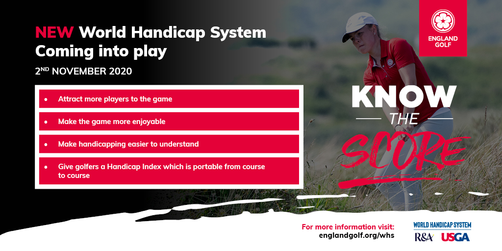 Did you know, the new World Handicap System (WHS) combines both the Rules of Handicapping and the Course Rating System? For more info on the WHS, visit englandgolf.org/whs #KnowtheScore