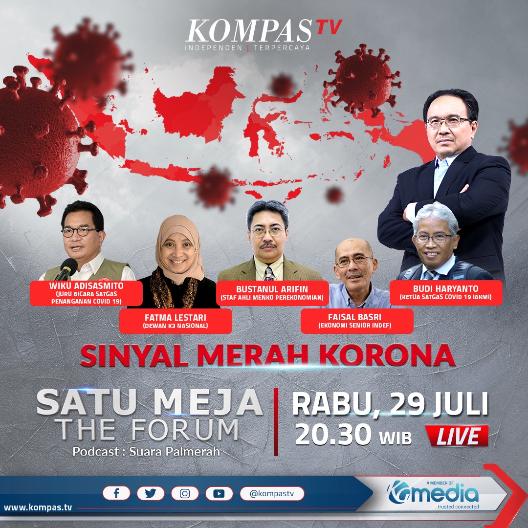 _SATUMEJA's tweet photo. Seperti apa badai pandemi ke depan? Saksikan #satumejatheforum malam ini pkl 20.30 WIB di @KompasTV https://t.co/y0aRo9y7zA