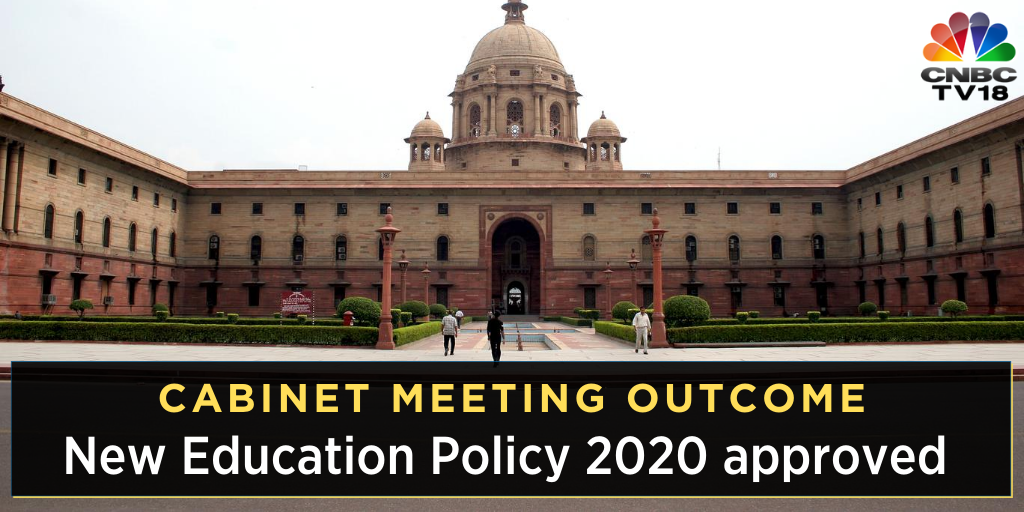 CNBCTV18Live's tweet photo. Cabinet Meeting Outcome | @PrakashJavdekar says the Cabinet has approved New Education Policy 2020 https://t.co/wQBkbdfMjm
