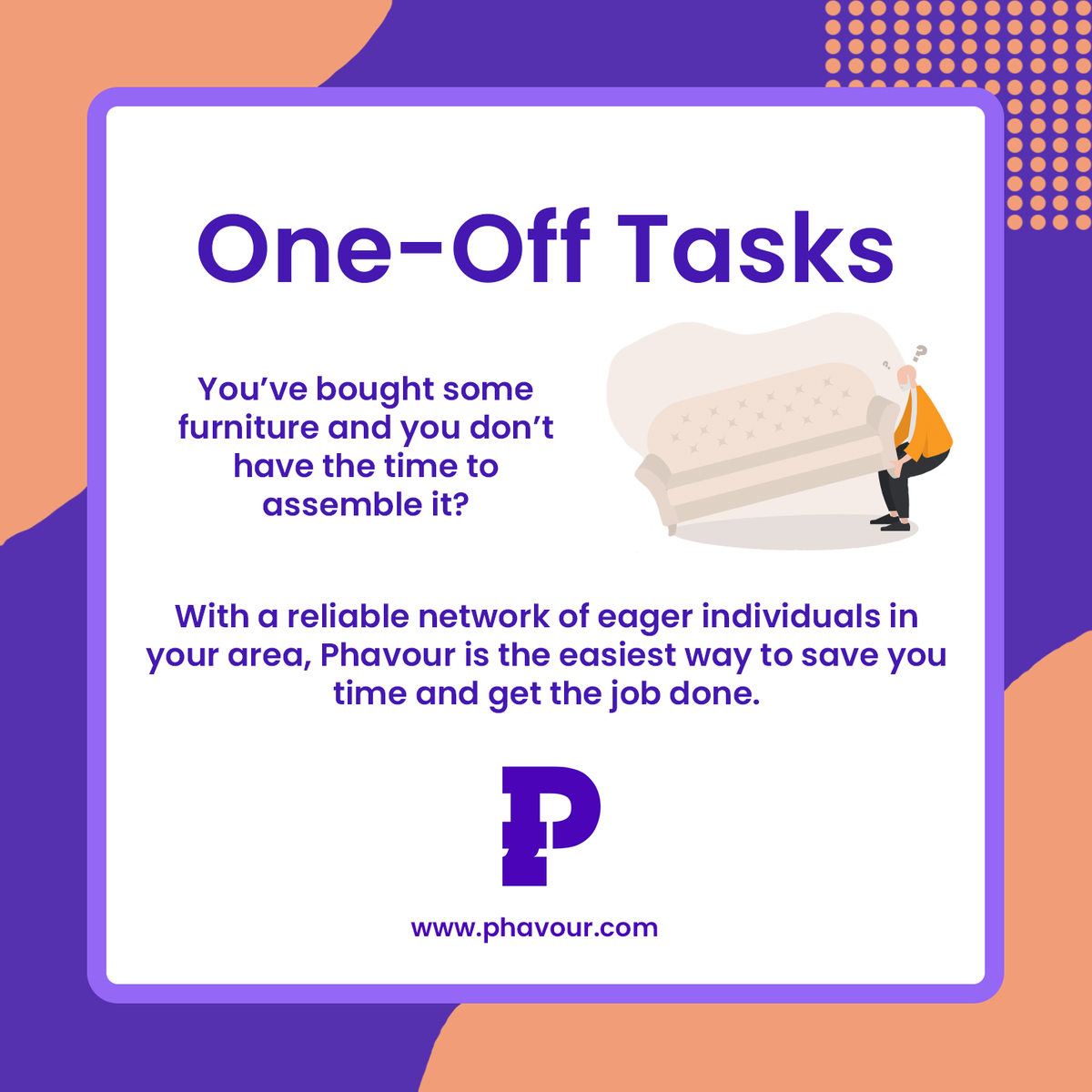 PhavourLtd's tweet photo. To find out more about the One Off Task feature that will be on the app, head over to https://t.co/DLfypGyhbB
#oneofftask #parttime #freelance #phavour #doaphavour #postaphavour #dogwalking #fencepainting #carwashing #students #reliable https://t.co/7VSaqdGsmw