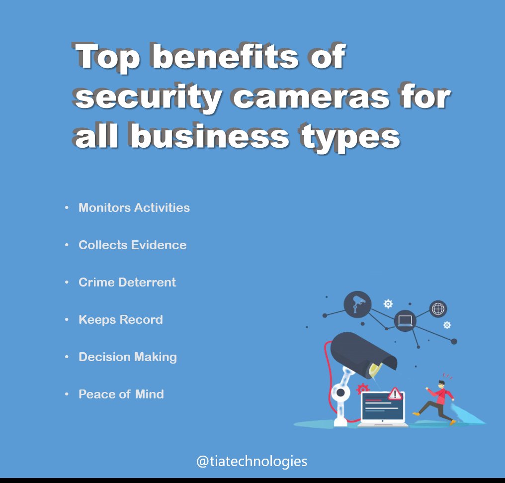 tiatechnologies's tweet photo. YES! YOU NEED A SECURITY CAMERA
When it comes to overall safety and security of your business, video surveillance and security cameras are a must.
[A THREAD] https://t.co/aiCw7Gr0Pf