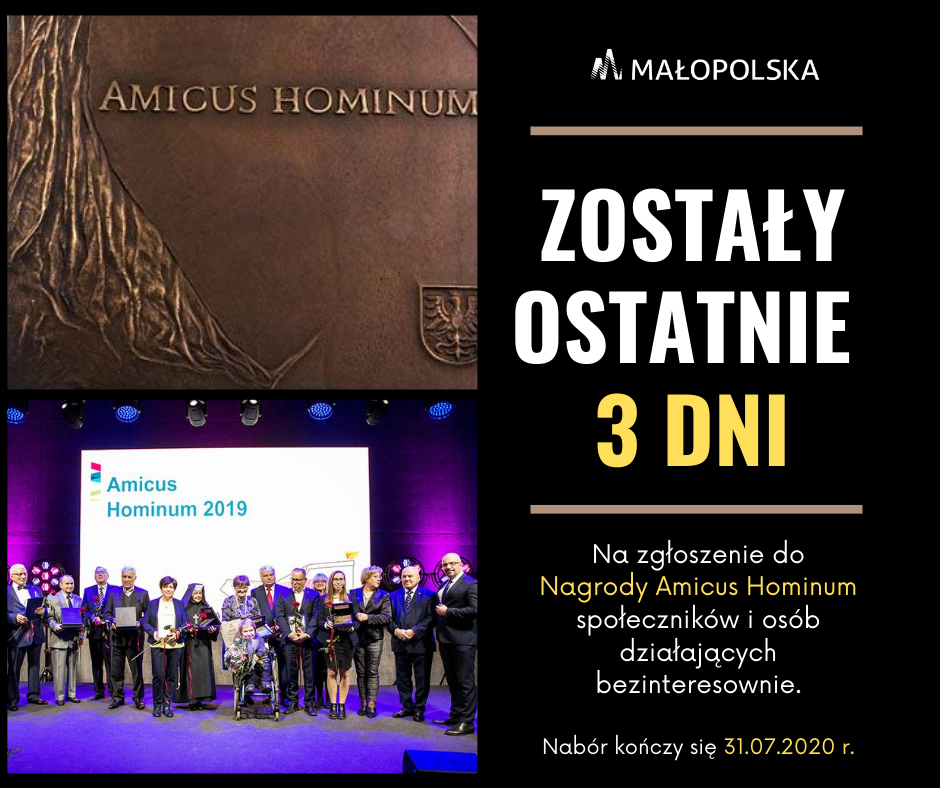 Korulka's tweet photo. Zostały 3 dni na zgłoszenia do nagrody #amicushominum. Znacie kogoś, kto pomagał w czasie pandemii #covid19 innym? Albo jest społecznikiem z krwi i kości? Doceńmy go! :) Info: https://t.co/iN4cuO3ftp
@malopolskaPL @krakow_pl @Radamiasta @MojTarnow @RadioKrakow @gaz_krakowska https://t.co/pA50gMx88o
