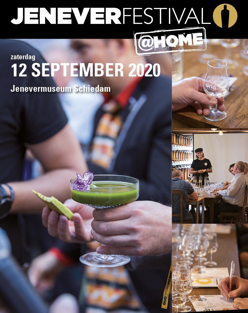 Jenever proeverij
- Kopstoot proeverij
- Thema proeverij (die houden we nog even geheim voor je)
- Interviews met stokers en distillateurs
- Filmpjes over distillateurs, het Jenevermuseum, Schiedam, jenever, etc.
- Demo's van bartenders
- Muziek
Info: jeneverfestival.nl
