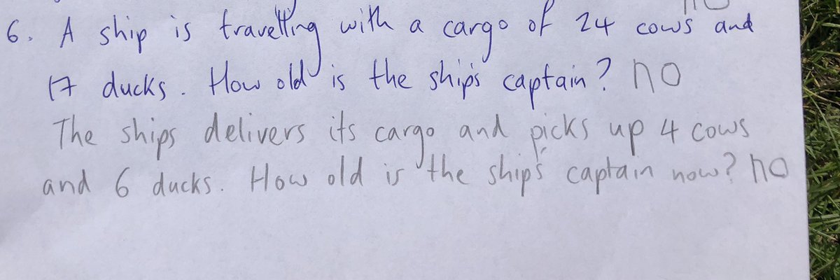 Prompt: “6. A ship is travelling with a cargo of 24 cows a