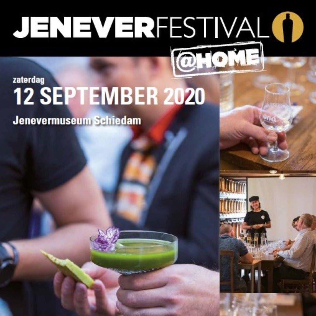 Zaterdag 12 september van 14.00 uur tot 18.00 uur
Jeneverfestival@home 
Online proeverij vanuit  je eigen woonkamer, tuin of balkon met diverse moutwijnen, jenevers en kopstootjes.