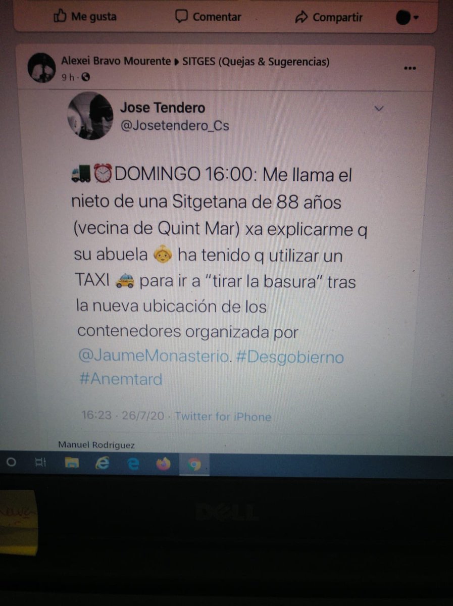 TeresaMalegre1's tweet photo. @monicagallardo va ser l’única que m’ha respost preocupant-se . L’informo que a les botigues de Sitges estem pitjor.Hi ha vidres per la calçada d’una bossa que la va trepitjar un cotxe,tenim a tope els pocs contenidors que tenim,per cert davant del parc infantil . Què podem fer? https://t.co/mL7d1ru33c