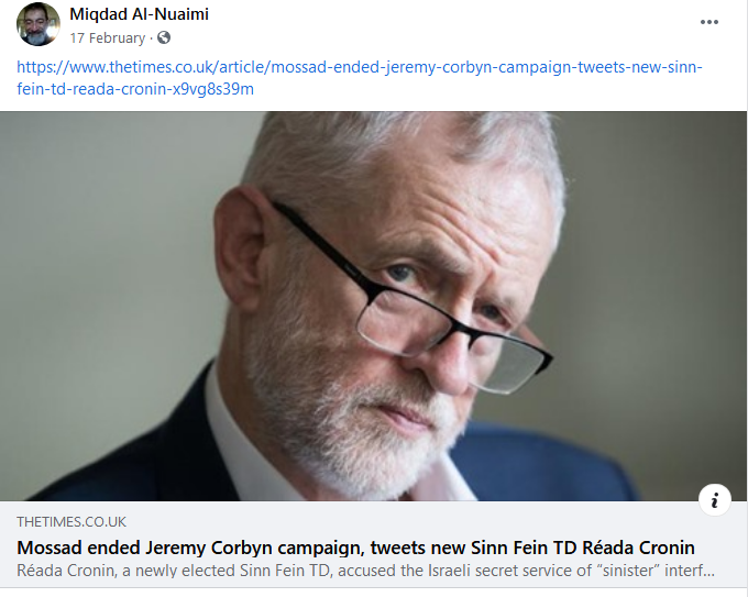 Nor has al-Nuaimi lost interest in one of his favourite topics.Did you know that Mossad did Corbyn in? 3/9