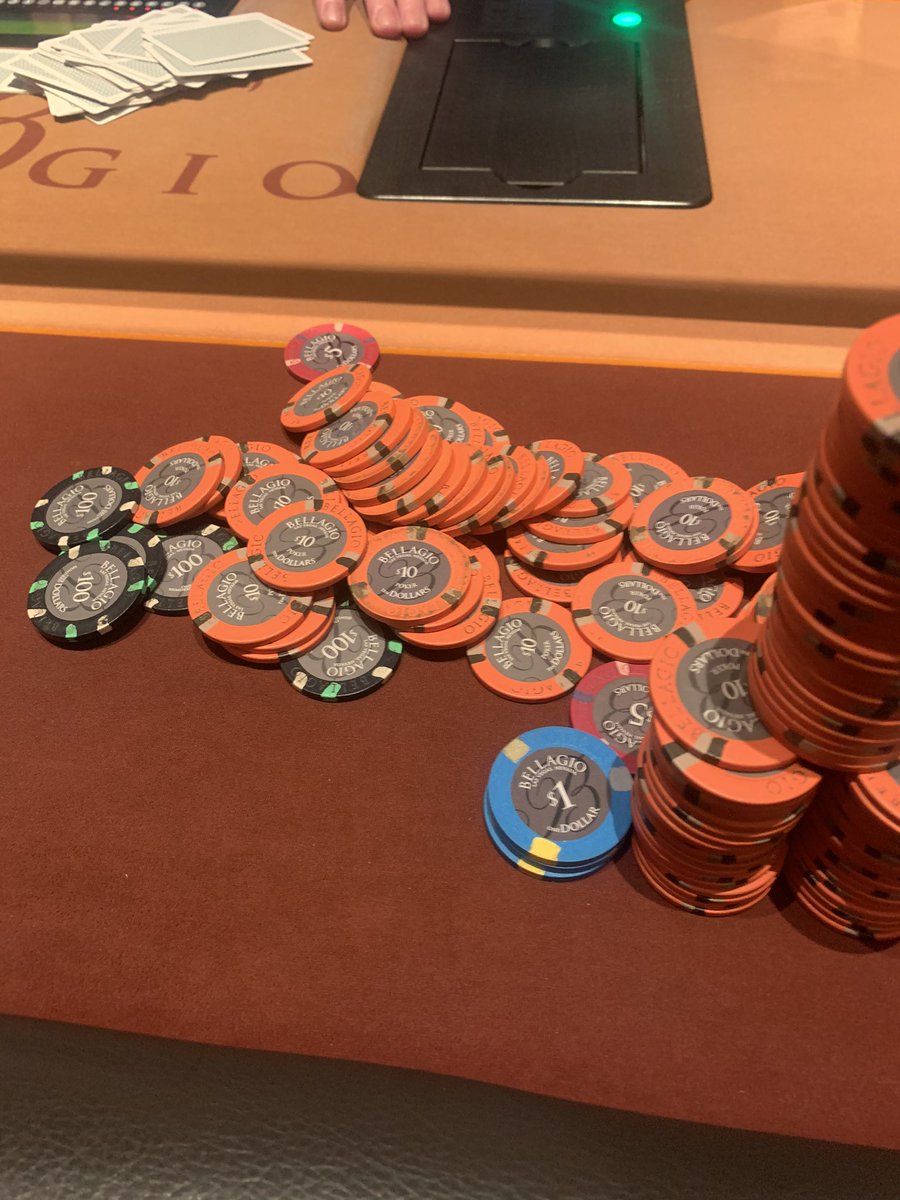Update B 4:30Seat 1 He has shades hanging from his shirt. Usually OK, but it’s 4:00am, so he doesn’t give a fuck. He limps. UTG1 raise 40We shoot him up again to $120 AQoUTG cold calls... see what I mean!UTG1 callQJ8rUTG leads 200 Fold We slam Call Hold v KTo