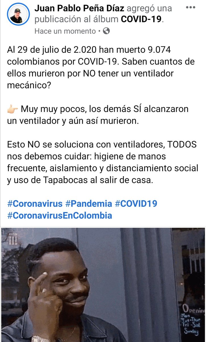 juanpaesculapio's tweet photo. Usted no se salva con un ventilador mecánico, eso sólo significa que su riesgo de morir es muy muy alto

La clave está en la #prevención

#Coronavirus #Pandemia #COVID19 #CoronavirusEnColombia https://t.co/qRZbcTLHXY