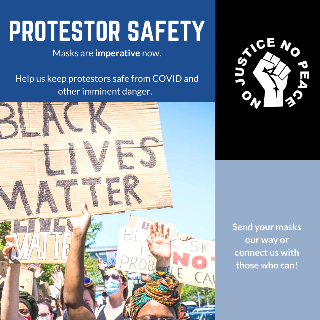 cumcmaskcheck's tweet photo. Developments re: protests mean masks are much more important. We're sending as many as possible to protest providers -  cloth masks, KN95s, medical masks. Reach out if there is ANY way you can help us keep these justice warriors safe! #NoJusticeNoPeace #BlackLivesMatter https://t.co/bEyNf6hv5E