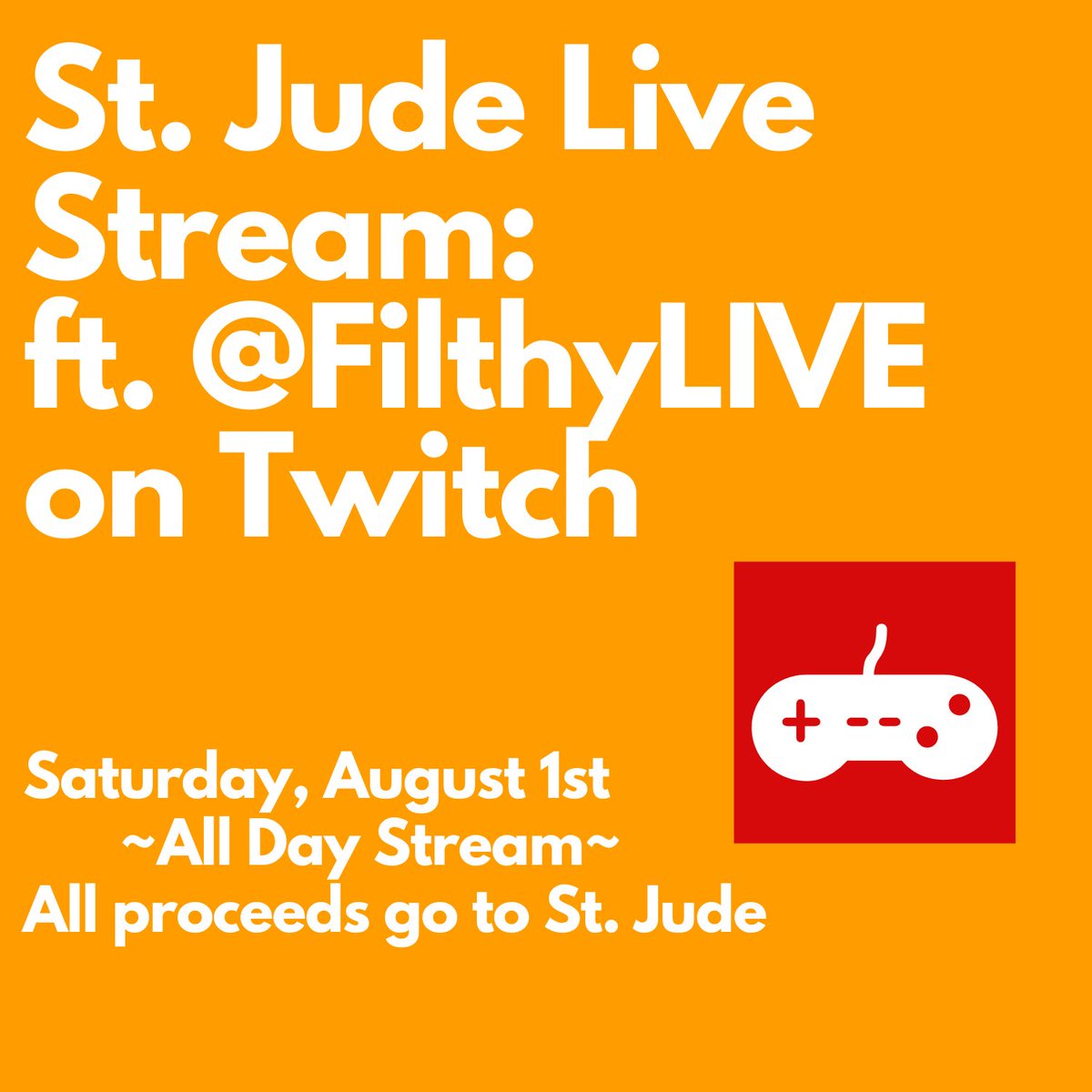 SRU_Uptil2's tweet photo. THIS SATURDAY!!! Join @FilthyLIVE_ in a live stream on Twitch. All proceeds go to St. Jude✨ https://t.co/AT87aldzM8