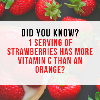 SodexoONU's tweet photo. It's strawberry season! Did you know that 8 strawberries have more vitamin c than an orange?  Strawberries are also a good source of antioxidants, folate, and fiber! 🍓 https://t.co/vLbPTx4NHw