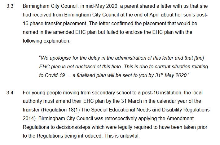 CIE0457 -  @IPSEAcharity , who gave oral evidence to the Committee & were asked to substantiate their statement that some LAs had adopted unlawful blanket policies both after & immediately before SEND easements. They replied here  https://committees.parliament.uk/writtenevidence/9224/default/