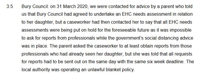CIE0457 -  @IPSEAcharity , who gave oral evidence to the Committee & were asked to substantiate their statement that some LAs had adopted unlawful blanket policies both after & immediately before SEND easements. They replied here  https://committees.parliament.uk/writtenevidence/9224/default/