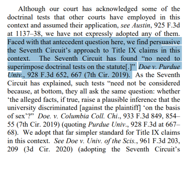Just in: On the third consecutive 29th of the month, another sweeping Appeals Court ruling for an acc'd student: this time from CA9 (unexpectedly), in  @ASU case.CA9 becomes third circuit to adopt plaintiff-friendly CA7 Purdue pleading standard for acc'd student TIX lawsuits.
