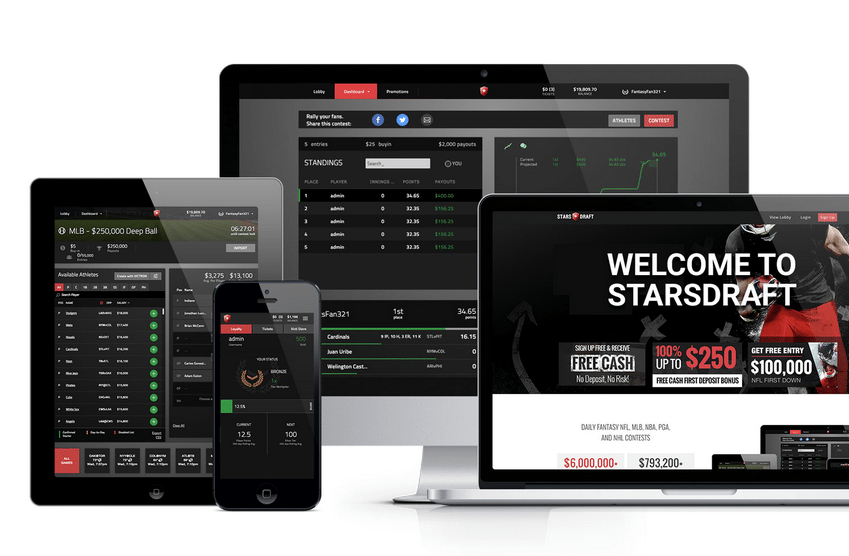 9/ About 1.5 years after opening the office we were acquired by  @PokerStars / Amaya /  @TheStarsGroup. The team frantically rebranded as  @StarsDraft right before the 2015 NFL season.