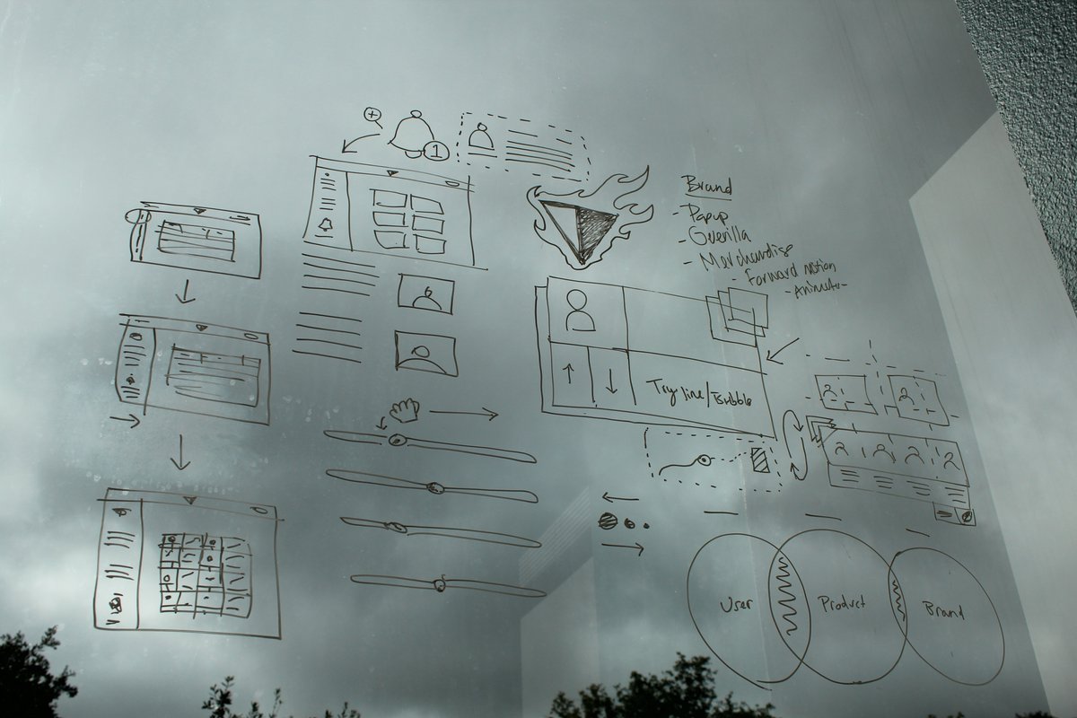 5/ We filled up the kitchen and meeting tables with food, the walls with ideas, and the server with code. We went from 0 lines written to launching a DFS site over the course of about 4 months.