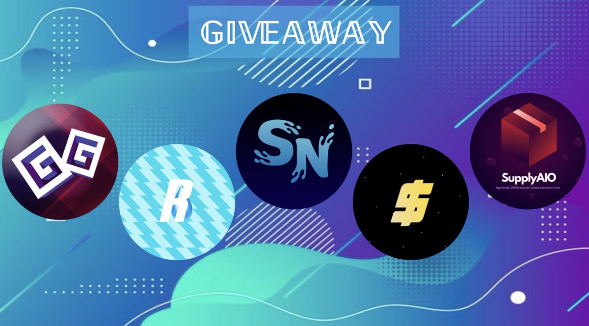 splashnotifyaio's tweet photo. 🎉 Giveaway 🎉 

Prizes:
-1x @GrailGatewayNA 5x Nike Accounts
-1x @driprestock $5
-1x @splashnotifyio VyperrACO Renewal Key
-1x @spurredgroup Free Month
-1x @SupplyAIO 2x Aged Gmail [2004-2014]

Rules:
☑️ Follow ALL Accounts
🔁 Retweet
🗣 Tag a Friend https://t.co/m8VUcwnSpS