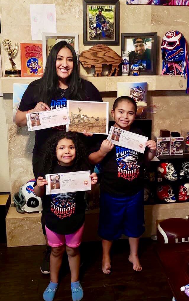 JonahJavad's tweet photo. Mars Rover “Perseverance” launches Thur AM.

Thanks to @NASA’s @RocketmanJRS, inscribed on the chip that controls @NASAPersevere are the names of the Castro family — including Dallas cop Jaime Castro &amp; his late brother Ezra “Pancho Billa” Castro.

Wow. 🚀

#BillsMafia @wfaa @WGRZ https://t.co/JuN97l7WvC