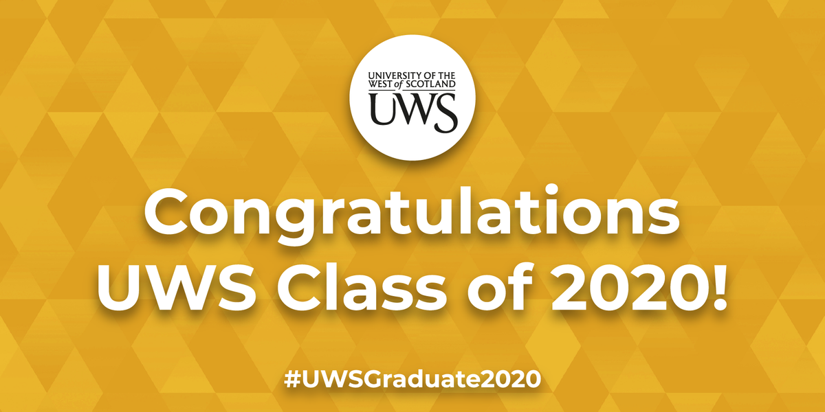 UniWestScotland's tweet photo. The #Classof2020 has graduated in extraordinary circumstances. Here, @PrincipalUWS shares a message of congratulations on all you have achieved.
https://t.co/cVIXYA8Alg
#2020MADEUS #WeAreTogether #UWSGraduate2020 https://t.co/jsXWzoSTCG