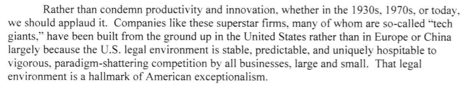 Tech firms prefer the US over China because of our stable legal environment and our transparent, flexible, and hospitable approach to business, as former FTC Chairman Tim Muris explains