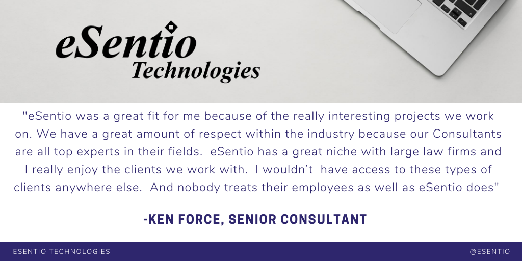 esentio's tweet photo. Hello Twitter, at eSentio you have the opportunity to work with top industry experts on exciting projects. To learn more about eSentio and current opportunities click the link below!

https://t.co/oejVtm9ZND https://t.co/ihSdxJi3Nn
