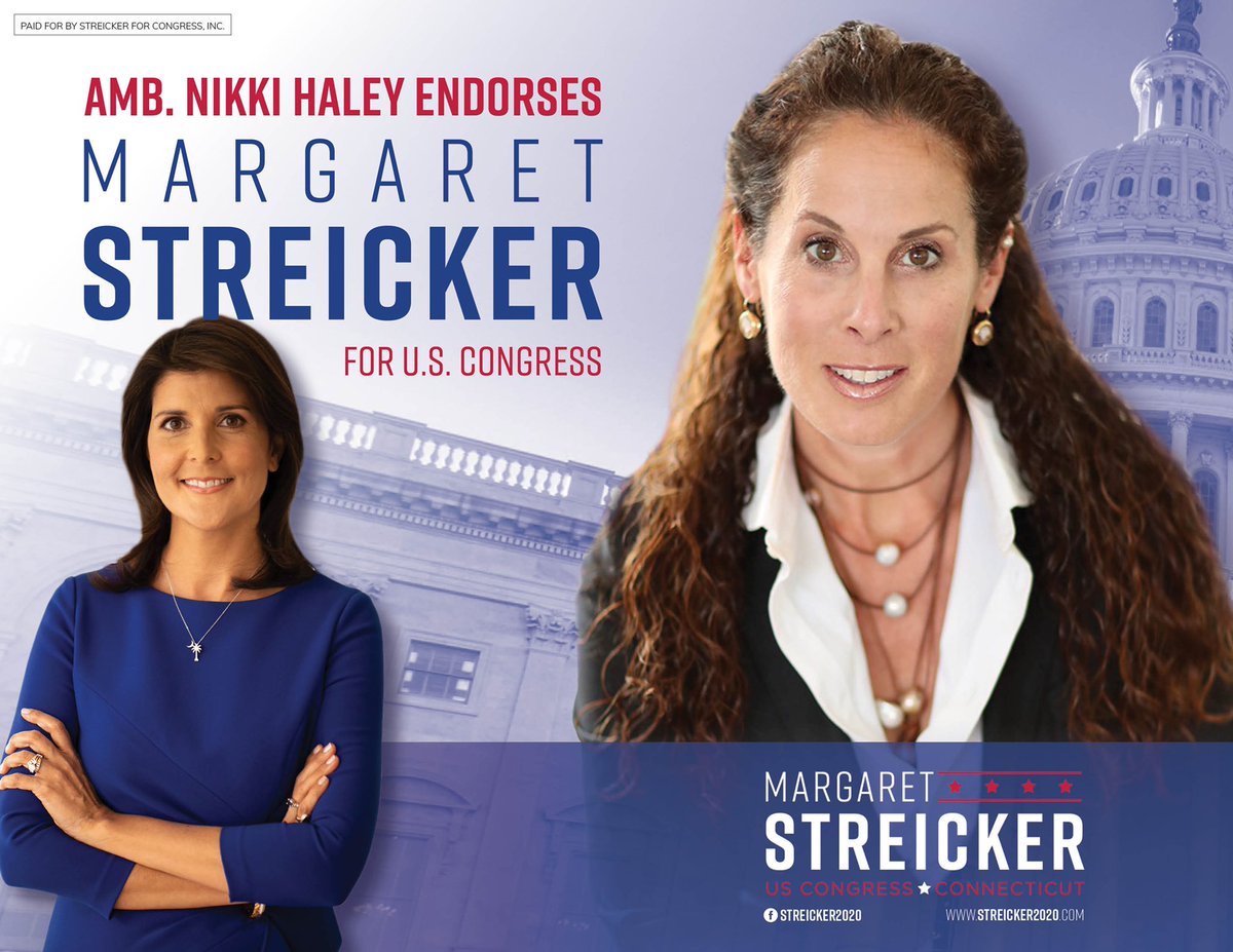 ForStreicker's tweet image. How do I tweet in shorthand that @NikkiHaley endorsed me??  Oh wait...
KVELLING! #WomenSupportingWomen #gop #sfanow #streicker2020 #CTPolitics #ct03