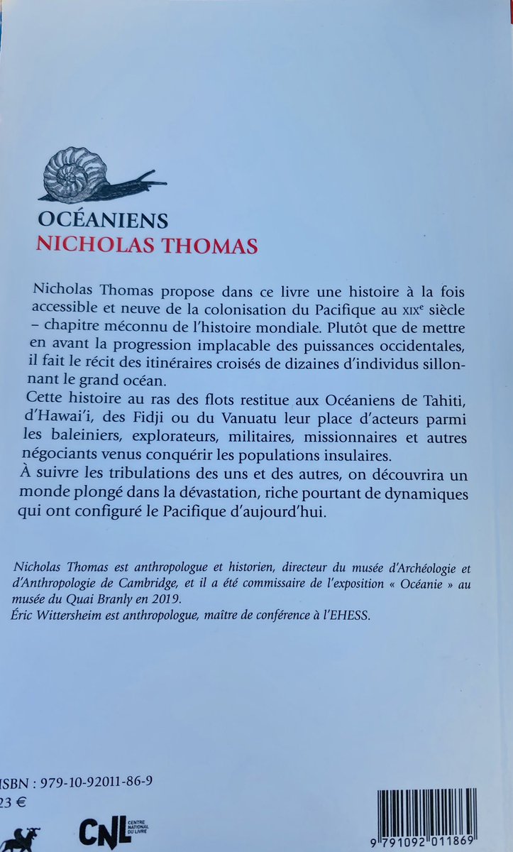 EmmanuelPierrat's tweet photo. Lecture (indispensable) du jour : « Les Océaniens, Histoire du Pacifique à l’âge des Emprires » de Nicolas Thomas, enfin édité en France (par @Anacharsis_Edit Éditions et traduit par Paulin Dardel) !
#nicolasthomas #océanpacifique #arttribal #artocéanien #histoire #livre #essai https://t.co/NoOHJ5nxfM