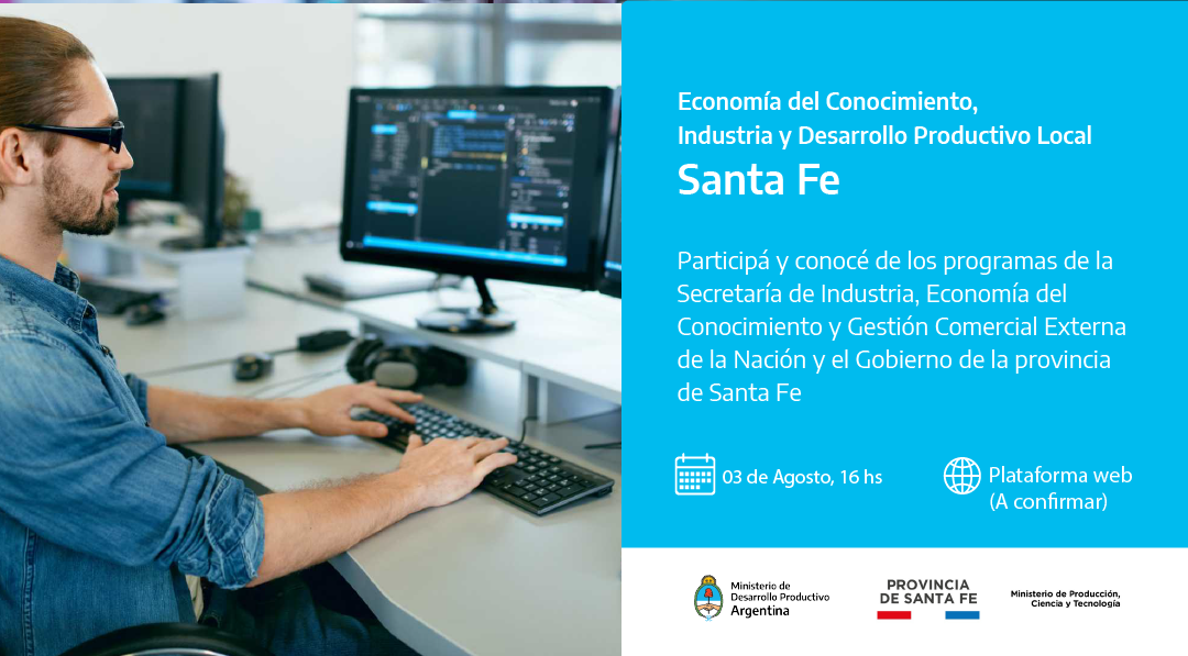 CienciaSantaFe's tweet photo. ¡Sumate a este encuentro virtual! 🌐 El lunes 3 de agosto se realizará esta actividad co-organizada por @ProduccionSF y la Subsecretaría de Economía del Conocimiento de @produccion_arg.

✍️ Inscribite en este link: https://t.co/gsLyBLOl2b https://t.co/z4sVVFzLoB