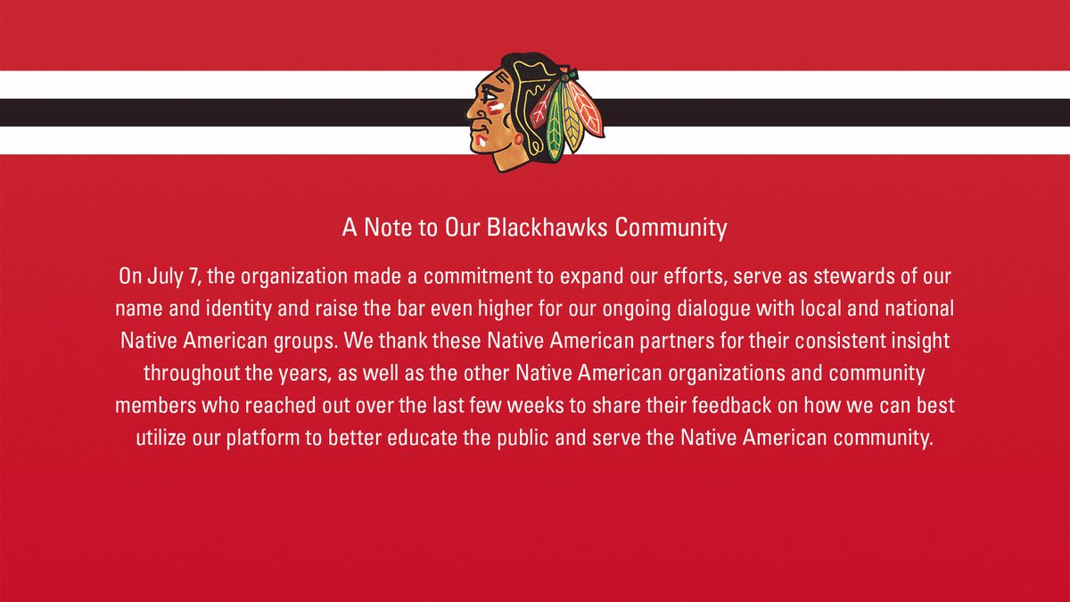 A note to our  #Blackhawks   Community