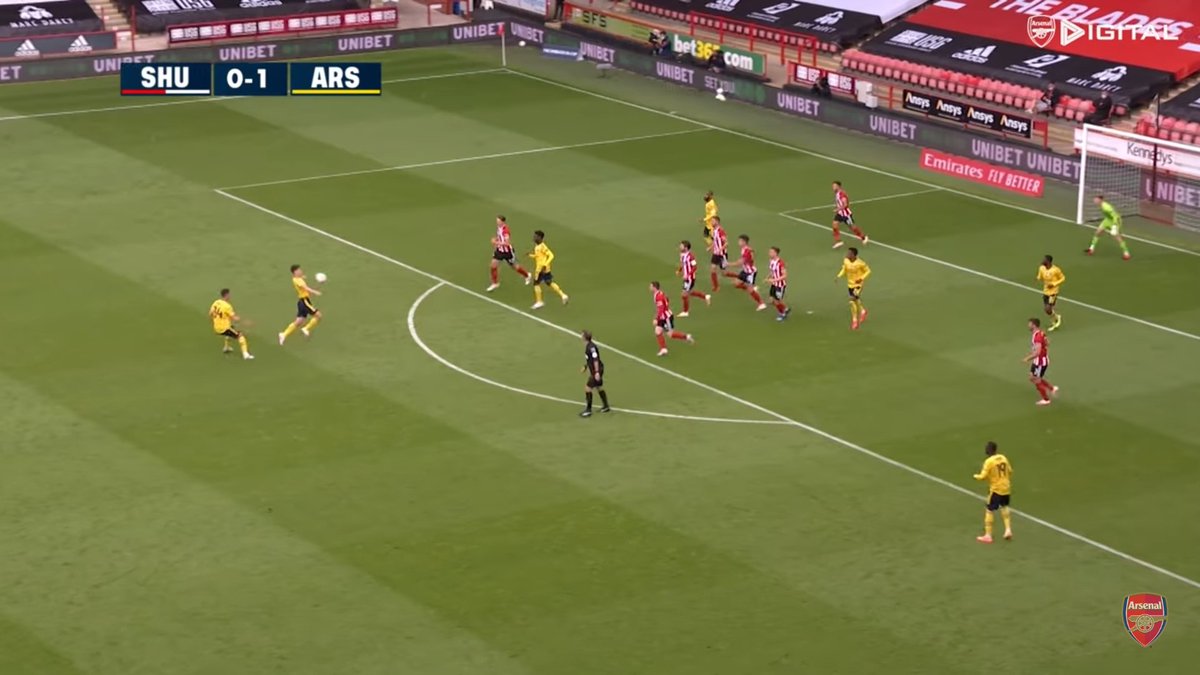 Initial shot blocked and rebound. Took nicely on the chest and lining one up.