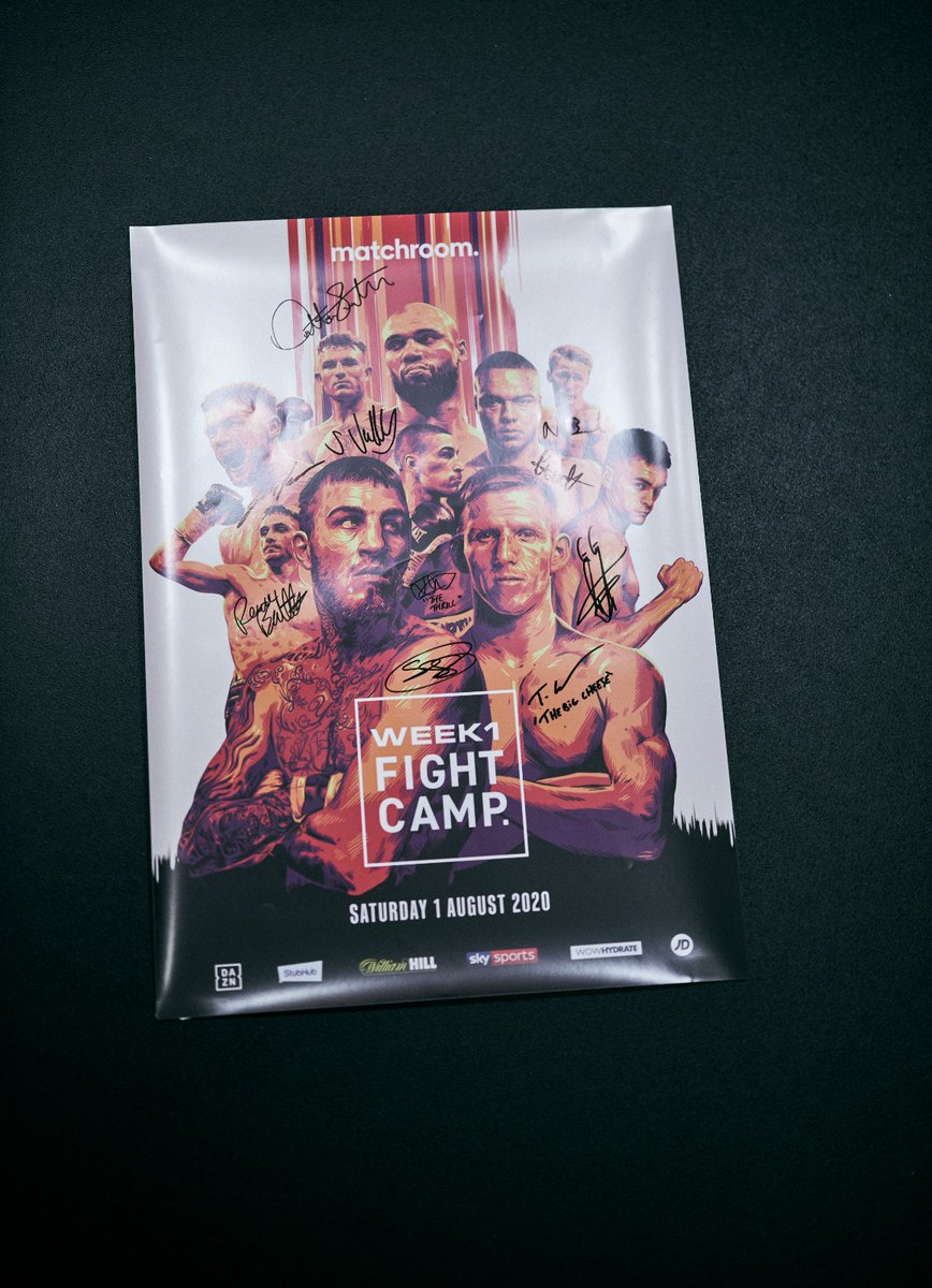 MatchroomBoxing's tweet image. 🚨 #FightCamp 𝗖𝗼𝗺𝗽𝗲𝘁𝗶𝘁𝗶𝗼𝗻 🚨

We have one signed print from all the fighters on week 1!

@eggington_sam @Ted_MRFISHER_ @JamesT931
@gavin1gwynne @daltonsmith08 @2021Nathan @_JordanGill @Fabio_Wardley

Simply RT to enter! Winner picked at random Saturday 🔁