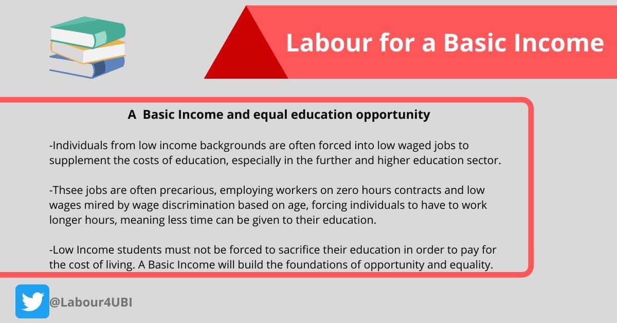 Labour4UBI's tweet image. How does a Basic Income promote opportunity in education? 

See below! 👇

#BasicIncome #Labour4UBI