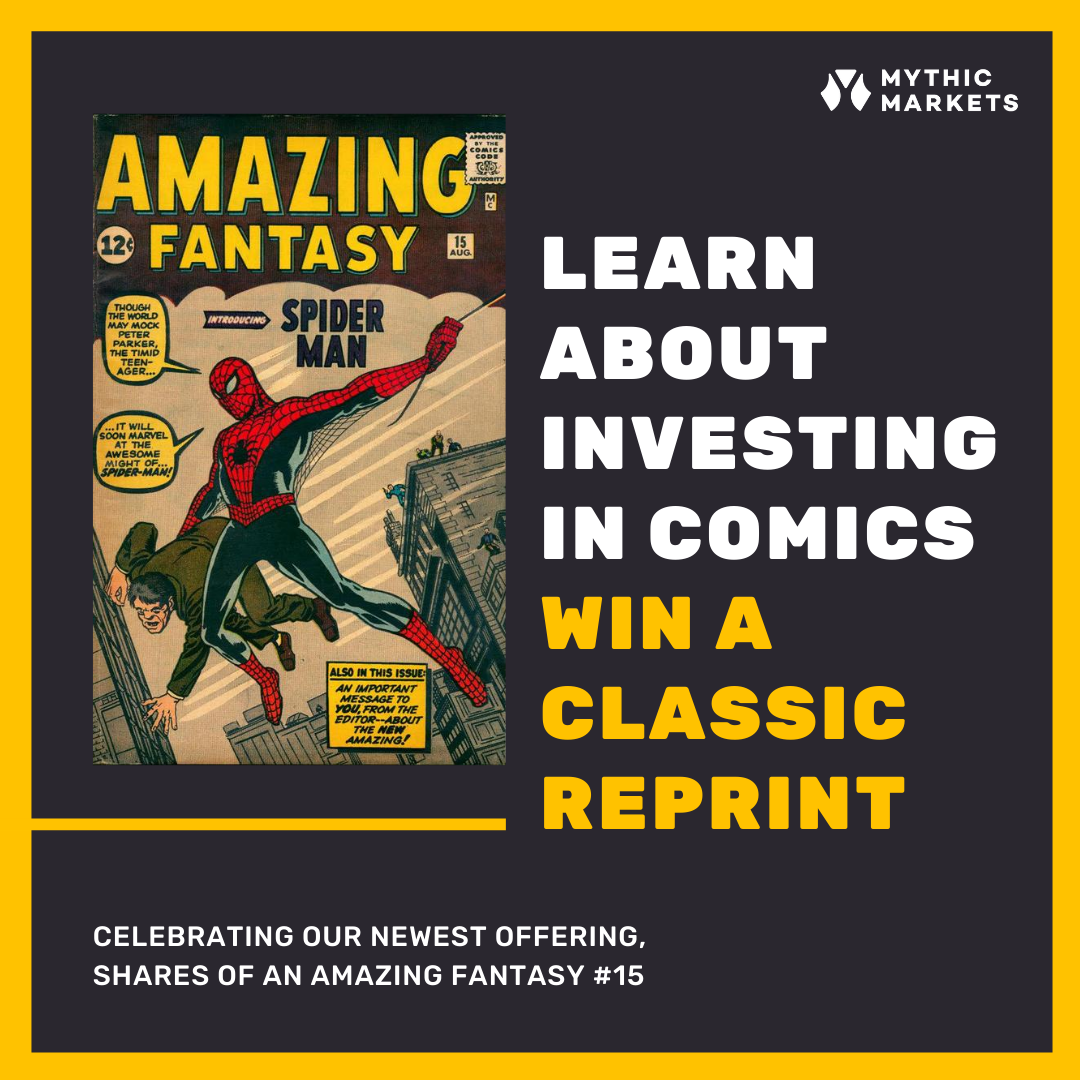 MythicMarkets's tweet photo. We've put together another #giveaway in celebration of our #AF157 offering, featuring the first-ever #SpiderMan comic!
You can win a collector's edition replica of that comic & see exactly how the world met Peter Parker in 1962 - enter with the link below!
https://t.co/p87FnPHA8O https://t.co/6zWq8rDqLi