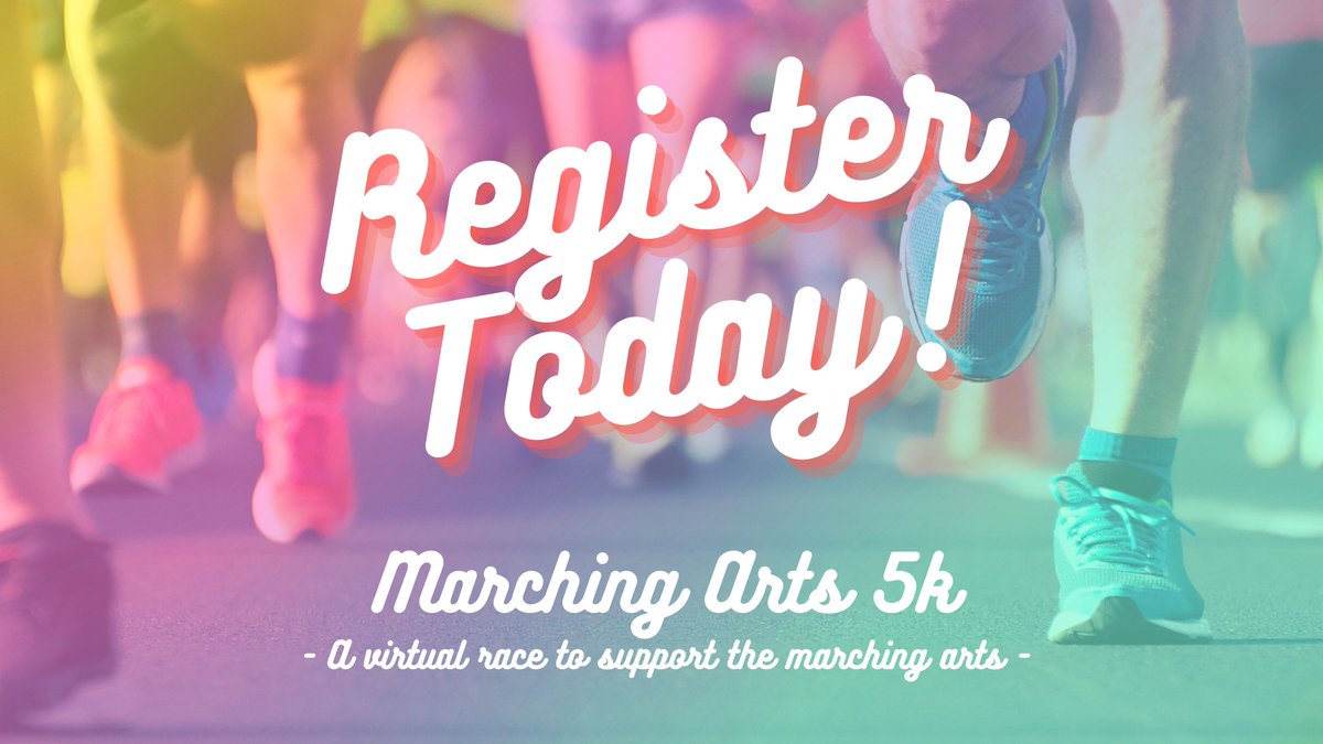 MarchingArts5k's tweet photo. Just a little over a month until the #MA5K officially starts! Have you registered yet? Visit the link in our bio to make sure you're signed up to support the marching arts in September! 🌈 https://t.co/PhQqXJmTms