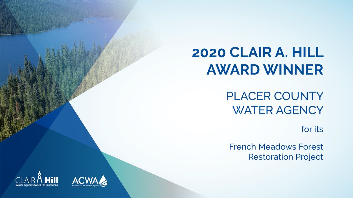 ACWAWater's tweet photo. Big congratulations to @PlacerWater for winning the Clair A. Hill Water Agency Award for Excellence for its French Meadows Forest Restoration Project. #ACWAConf https://t.co/8O8wbPgYEN