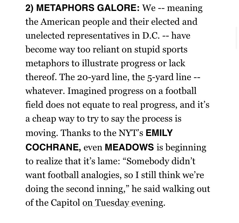Too many damn sports metaphors. Cc  @ESCochrane