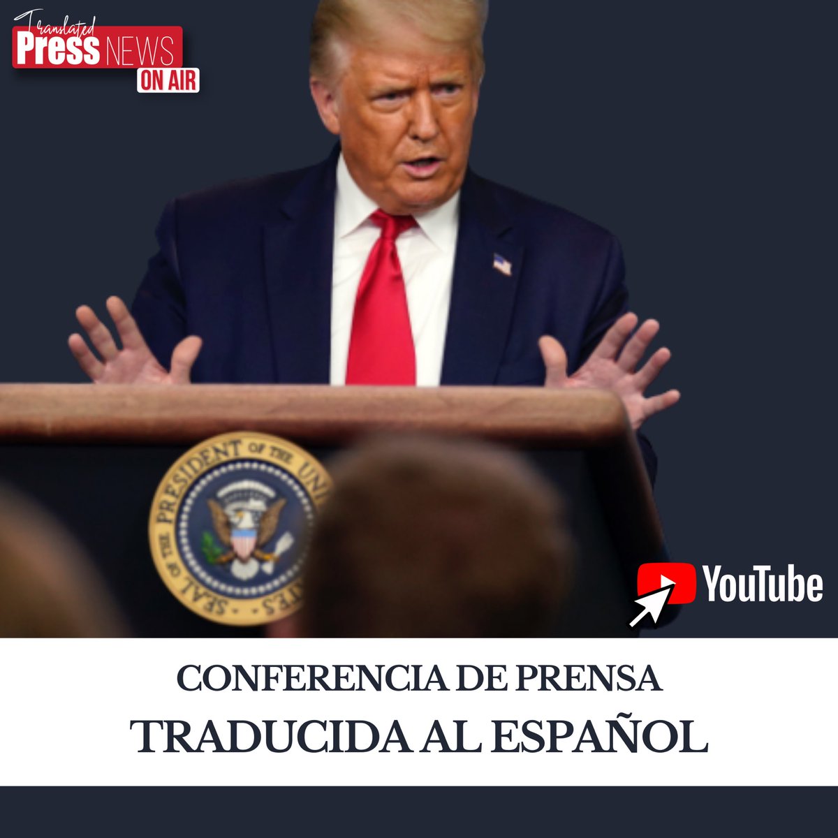 translatedpress's tweet photo. Traducción al español de la conferencia de prensa en YouTube. Enlace en la biografía! Tema: Trump informa sobre el Coronavirus.
#trump #donaldtrump #latinos #español #conferenciadeprensa #noticias https://t.co/CyUedU5gQl