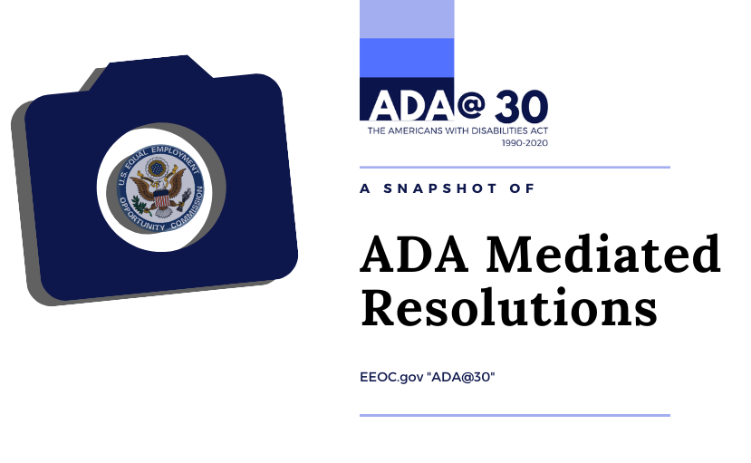 USEEOC's tweet photo. When a charge of discrimination is filed, the EEOC has a variety of tools available to help reach a successful resolution.  One of the most effective is mediation.  Here is a snapshot of just a few successful ADA mediations. 
https://t.co/Z8uJFpsY69

#ADA30 https://t.co/dvrbujfRs8