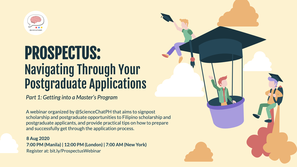 ScienceChatPH's tweet image. Dahil palapit na ang application period for further studies, iniimbita naming kayo mga ka-#ScienceChatPH for our 3rd Science Hangouts Session. 💬

Guiding you on your journey as a #pinoyscientist, eto na ang #Prospectus! 👀

Stay tuned! ⚡️

Register at: bit.ly/ProspectusWebi…