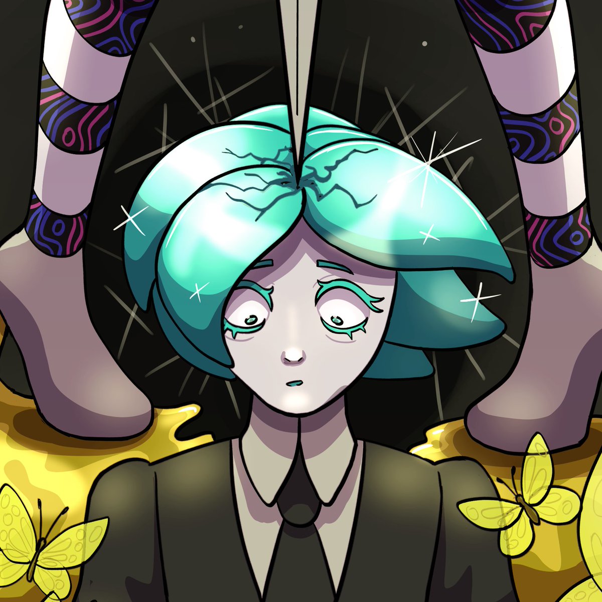 okaybutwhy9's tweet photo. some close ups! also earlier this year I drew this, and i really wasn't happy with it, so this is a redraw with the same core concept? but a different composition. https://t.co/Ul8nOvOA7r
