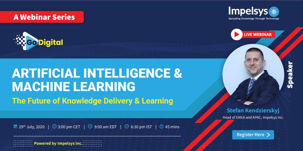 Impelsys's tweet photo. Join the #GoDigital webinar at 6:30 p.m. IST today on the zoom link below. https://t.co/MbYa3JO0Dw

 #GoDigital #Impelsys #DigitalTransformation #ArtificialIntelligence #MachineLearning #Learning #KnowledgeDelivery https://t.co/cAgJ29FXjC
